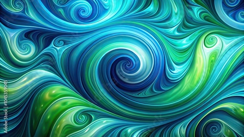 Fototapeta Naklejka Na Ścianę i Meble -  Close-up abstract blue and green swirls background