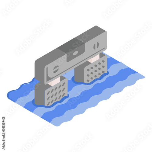 Masonry Surface Level isometric concept, Levelling Floor Screed  vector color icon design, repair maintenance servicess symbol, Home remodeling sign, Building and construction stock illustration