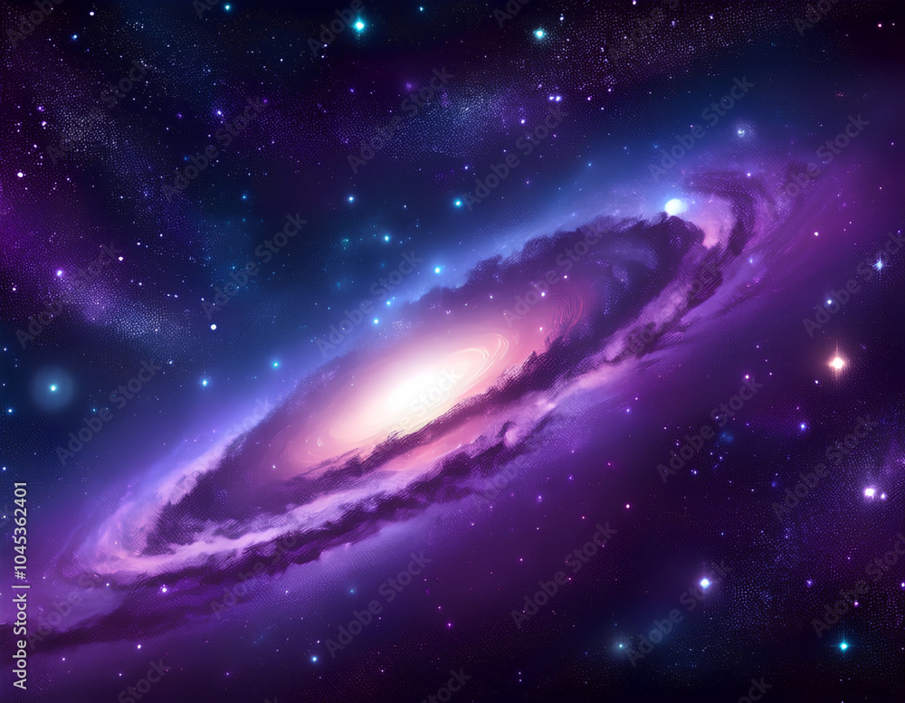 Obraz premium Purple Galaxy in space rotating
