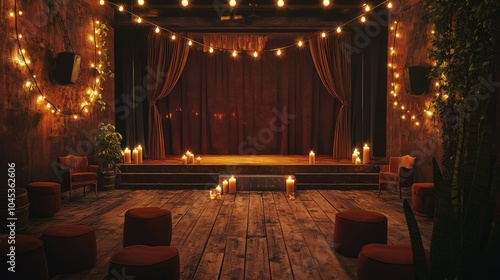 Intimate Cozy Theater Setup with Soft Lighting