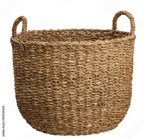 Woven basket cut out isolated transparent background