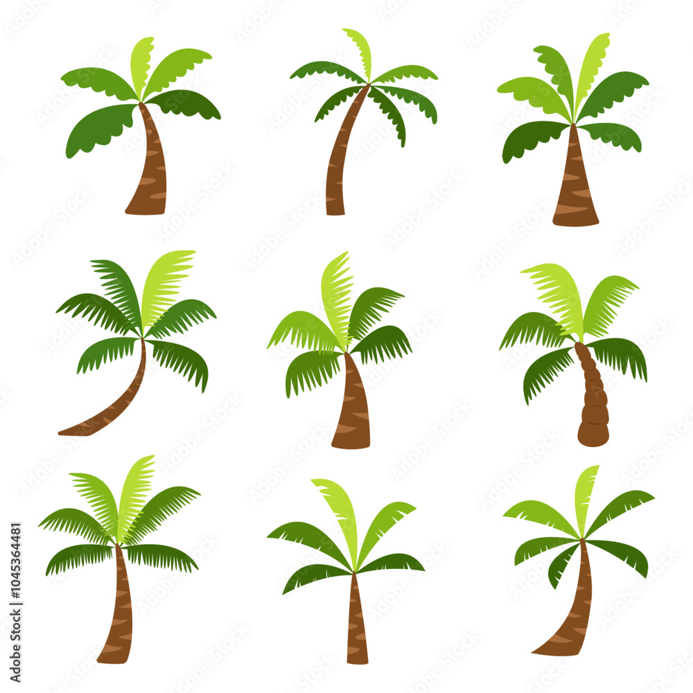 plam tree and coconut tree. summer plant element plam tree and coconut tree. summer plant element