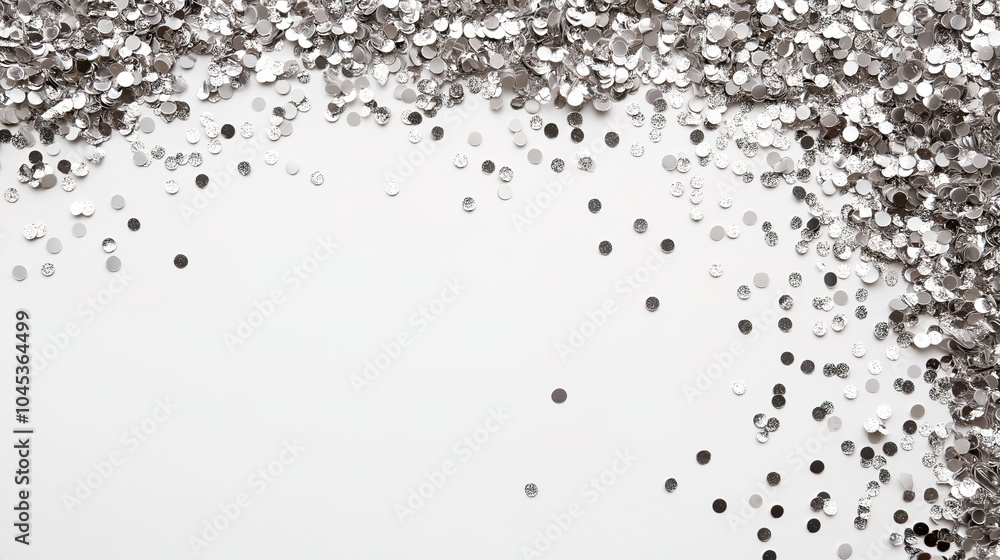 A stylish silver and white glitter confetti A stylish silver and white glitter confetti