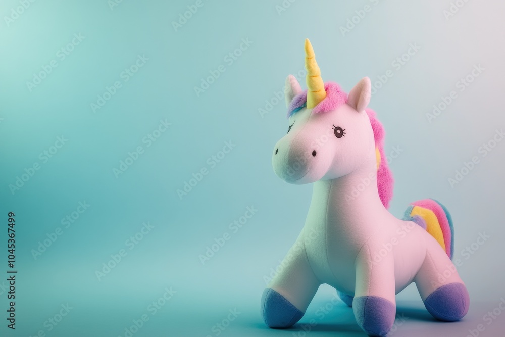 Cute Plush Unicorn on a Soft Background Cute Plush Unicorn on a Soft Background