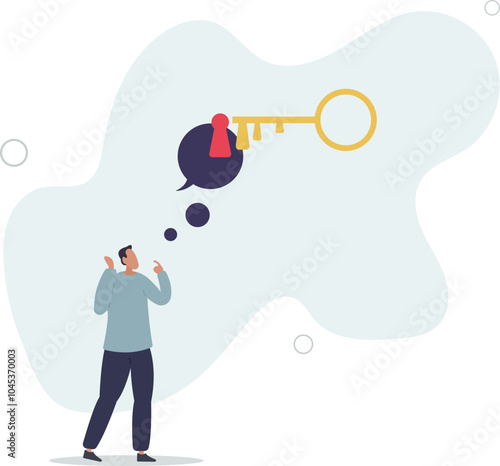 Business support or help to solve problem, clear and unblock work obstacle or key to unlock business idea concept.flat characters.