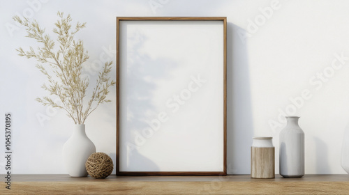 Wooden Frame Mockup for Minimalist Home Decor and Modern Interiors