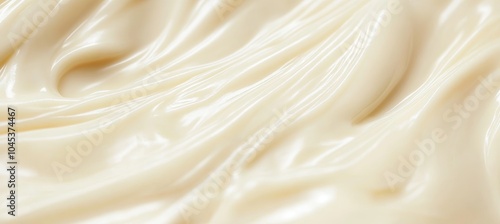 Smooth Background, Creamy White Swirls of Custard, Yogurt, or Pudding as an Abstract Backdrop photo