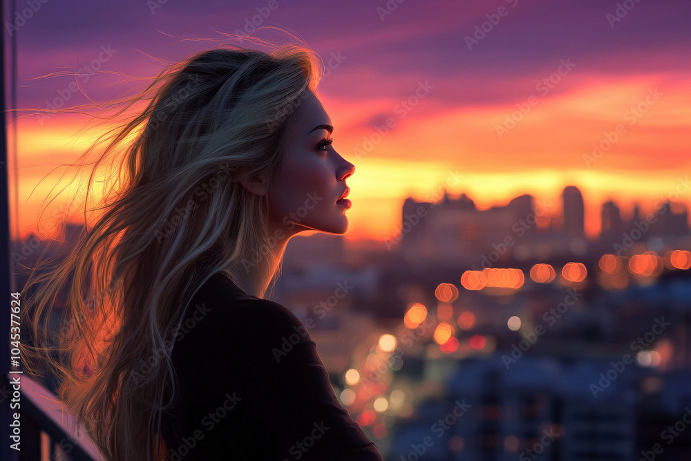 woman at sunset woman at sunset