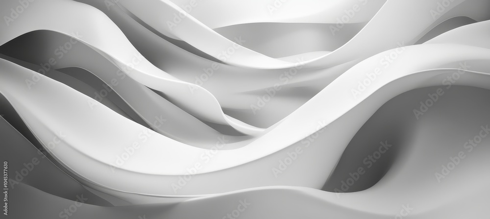 Abstract White Wavy Background, Smooth, Elegant, Flowing Lines, Modern Minimalist Design, 3D Render Abstract White Wavy Background, Smooth, Elegant, Flowing Lines, Modern Minimalist Design, 3D Render