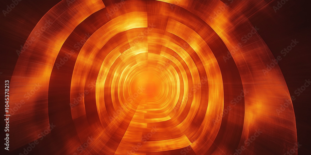 Abstract circular orange tunnel effect background design Abstract circular orange tunnel effect background design