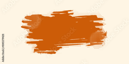 Vintage Grunge Background With halftone Pattern, Offer Button, Photo Frame, Grungy Shape, Old Style Brush With paintbrush, splash, spray, ink splatter and paint marks. artistic graphic box, black blot