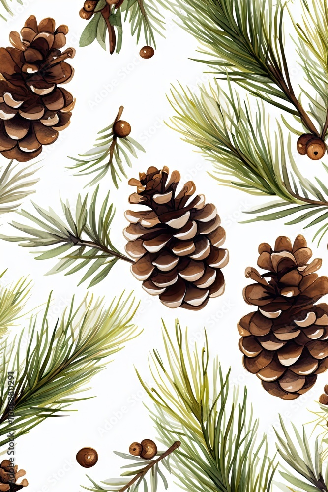 Fototapeta premium Pine pattern branch plant.