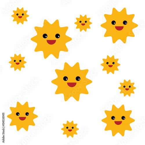 Cute Smiling Sun Pattern