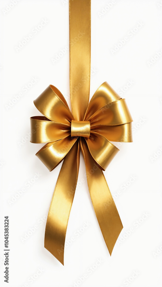 Luxurious Golden Ribbon Bow on Transparent Background: Versatile Element for Gift Packaging and Festive Designs Luxurious Golden Ribbon Bow on Transparent Background: Versatile Element for Gift Packaging and Festive Designs