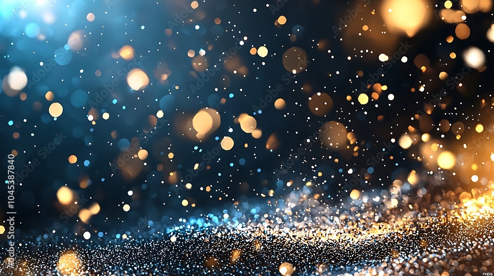 Magical White Sparks and Golden Stars Background Magical White Sparks and Golden Stars Background