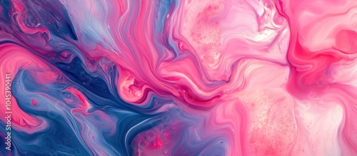 Swirling pink and blue abstract background with liquid texture.