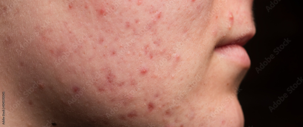 Skin texture background. Closeup acne pimple. Treatment for skin. Problem skincare. Pimples, acne, pores. Natural skin. Skin care concept. Acne treatment. Pimples on face. Acne and pimple on face. Skin texture background. Closeup acne pimple. Treatment for skin. Problem skincare. Pimples, acne, pores. Natural skin. Skin care concept. Acne treatment. Pimples on face. Acne and pimple on face.