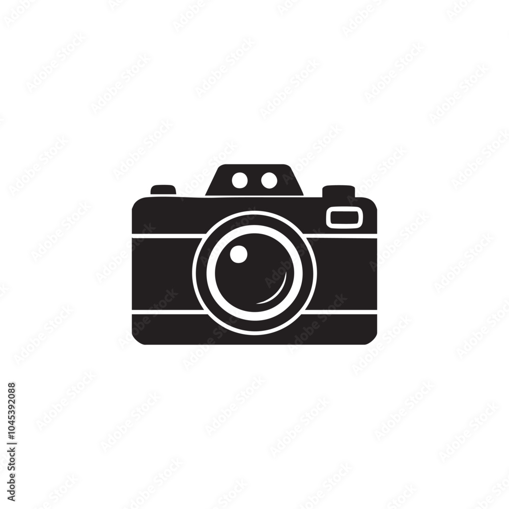 Black camera icon design art Black camera icon design art