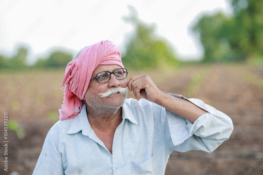 Fototapeta premium happy old Indian farmer