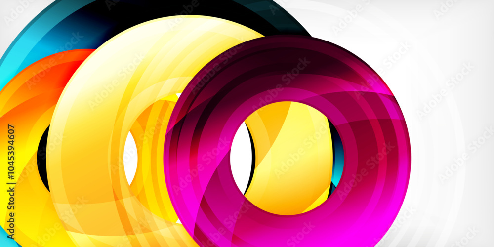 Bright colorful circles with light effects. Abstract background Bright colorful circles with light effects. Abstract background