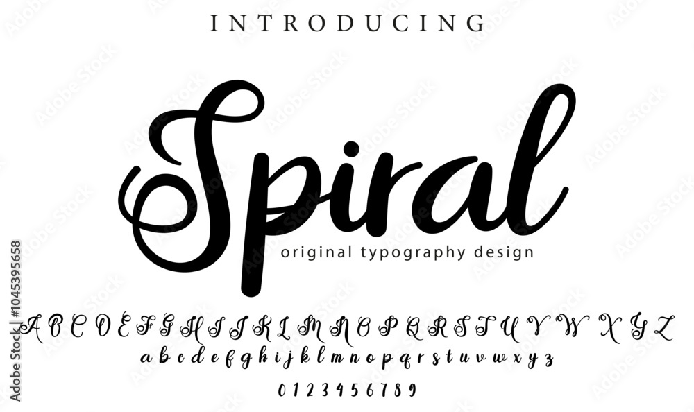Spiral Font Stylish brush painted an uppercase vector letters, alphabet, typeface Spiral Font Stylish brush painted an uppercase vector letters, alphabet, typeface