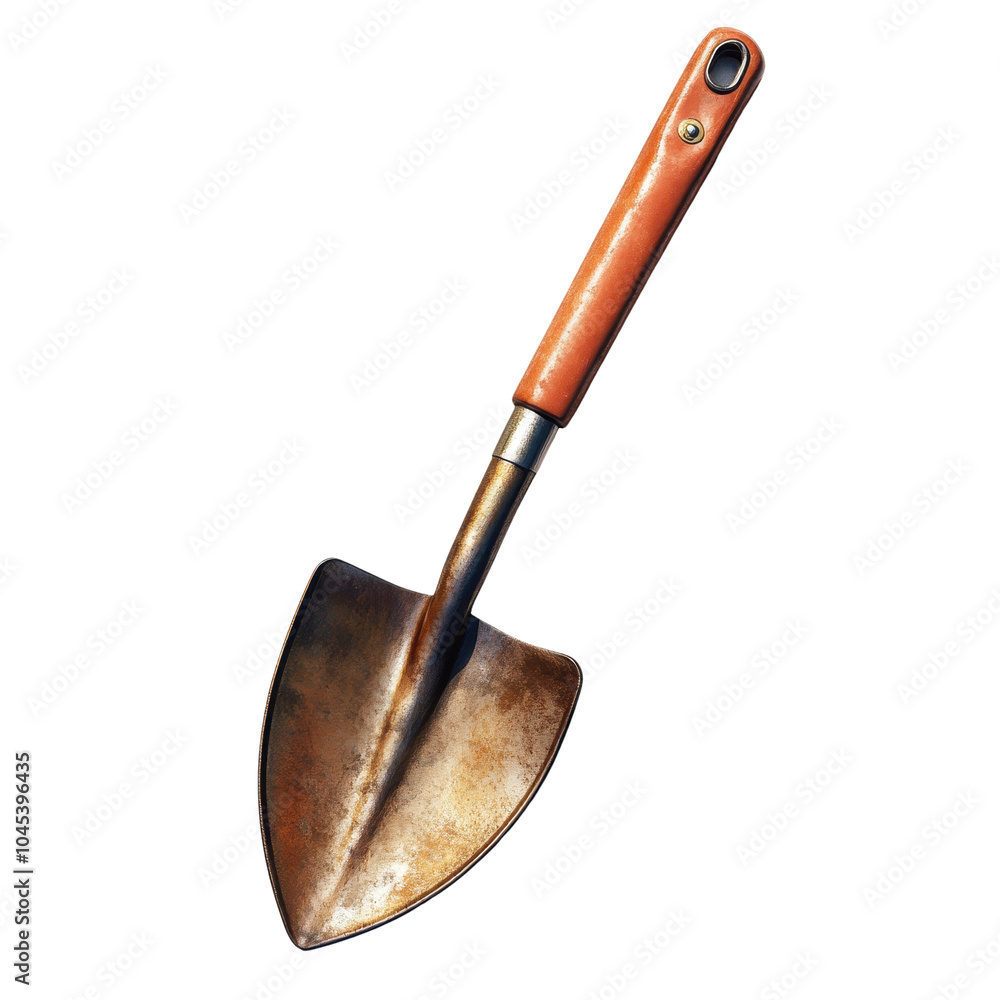 Metal garden trowel with a wooden handle, isolated on a white background. Metal garden trowel with a wooden handle, isolated on a white background.