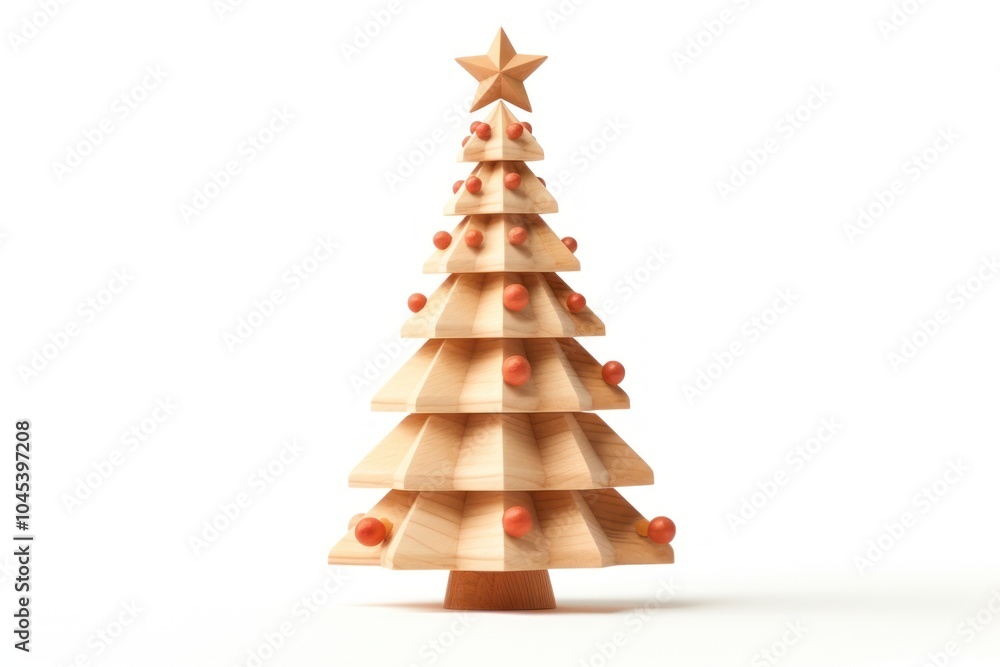 Fototapeta premium Christmas tree wood white background anticipation.