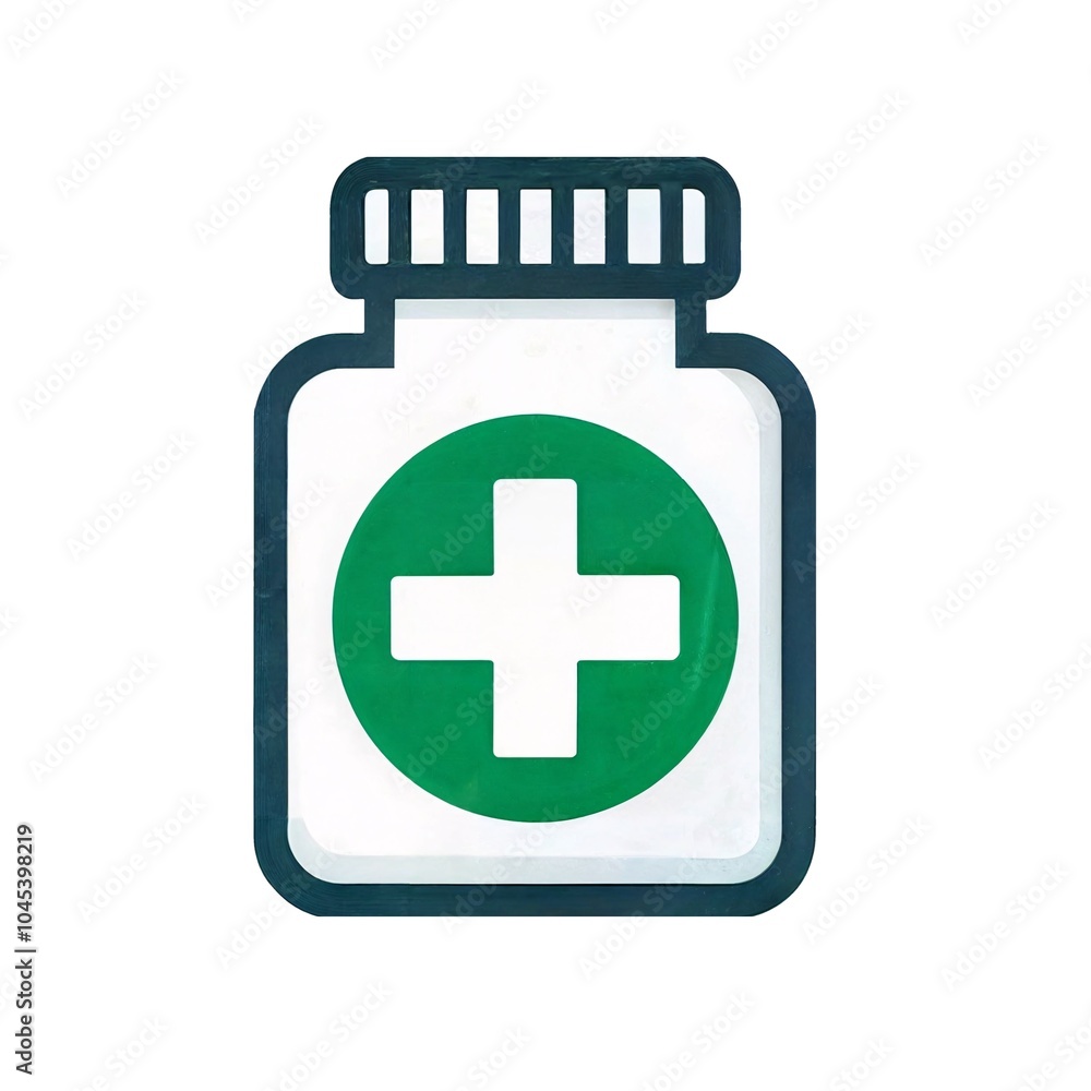 2d illustration with white background of a medicine bottle. icon. logo 2d illustration with white background of a medicine bottle. icon. logo