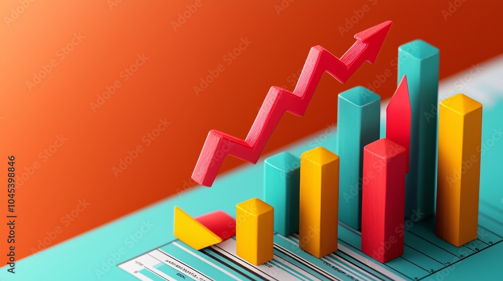 Close-up of a financial growth report with colorful charts and upward arrows sharp focus ultra HD Close-up of a financial growth report with colorful charts and upward arrows sharp focus ultra HD