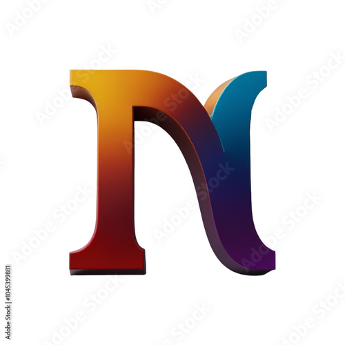 3D Letter N png 3D Letter N transparent background
