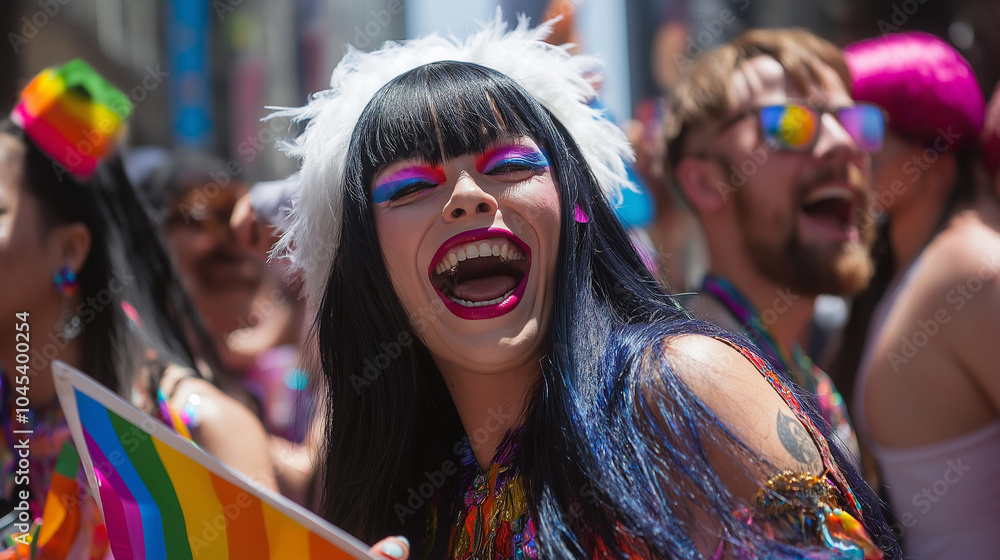 Happy transgender people in a festival. LGBTQ+, diversity, queer celebration concept. Happy transgender people in a festival. LGBTQ+, diversity, queer celebration concept.