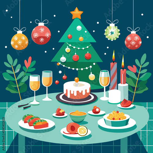 New Year's festive table
