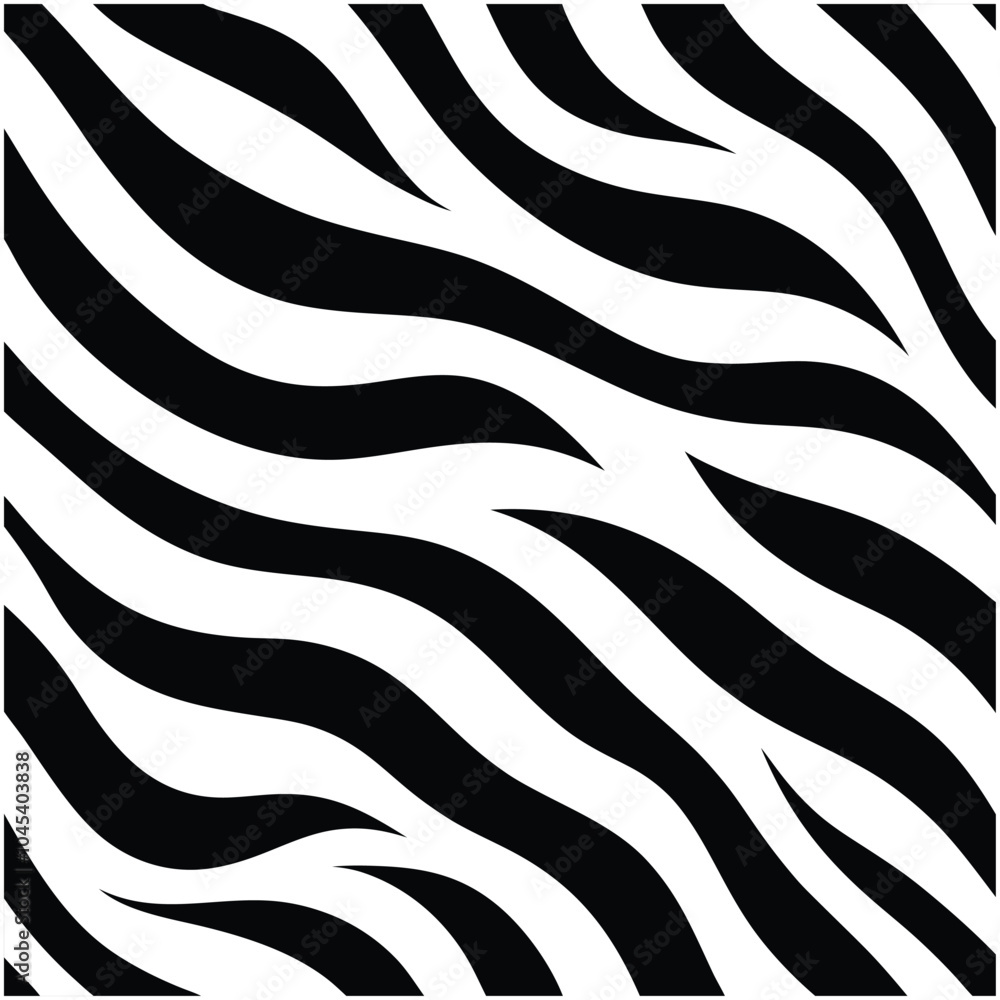 This seamless zebra animal fur pattern vector design is perfect for fashion, textiles, and decor projects. Featuring bold black and white stripes, it adds an exotic touch to any design. This seamless zebra animal fur pattern vector design is perfect for fashion, textiles, and decor projects. Featuring bold black and white stripes, it adds an exotic touch to any design.