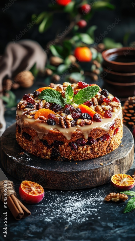 Classic Fruitcake with Dried Fruits and Nuts Classic Fruitcake with Dried Fruits and Nuts