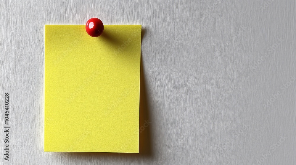 A vibrant yellow sticky note rests on a wall, ready for ideas or reminders A vibrant yellow sticky note rests on a wall, ready for ideas or reminders
