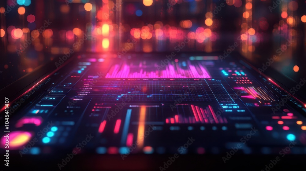 Obraz premium a digital concept illustrating compliance rules and regulations featuring a virtual screen filled with charts and data emphasizing the importance of adherence in a corporate environment