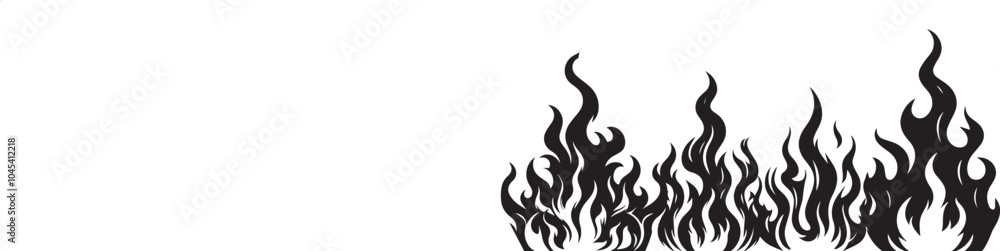 Flame fire border frame silhouette template vector illustration clipart Flame fire border frame silhouette template vector illustration clipart