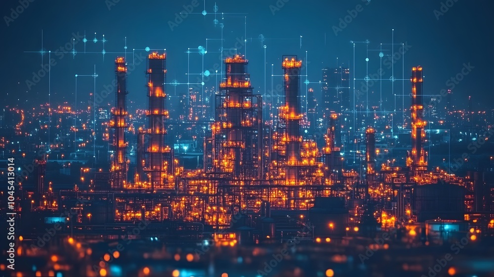 Fototapeta premium A futuristic city powered by green hydrogen infrastructure, highlighting its role in decarbonizing urban environments