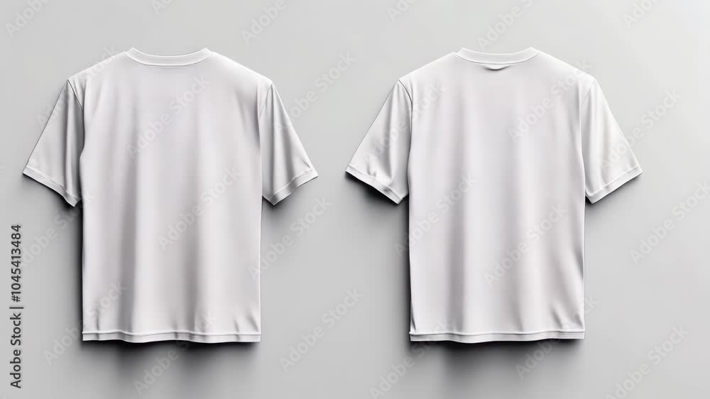 Blank white wrinkled t-shirt mockup, front and back view Video Blank white wrinkled t-shirt mockup, front and back view Video