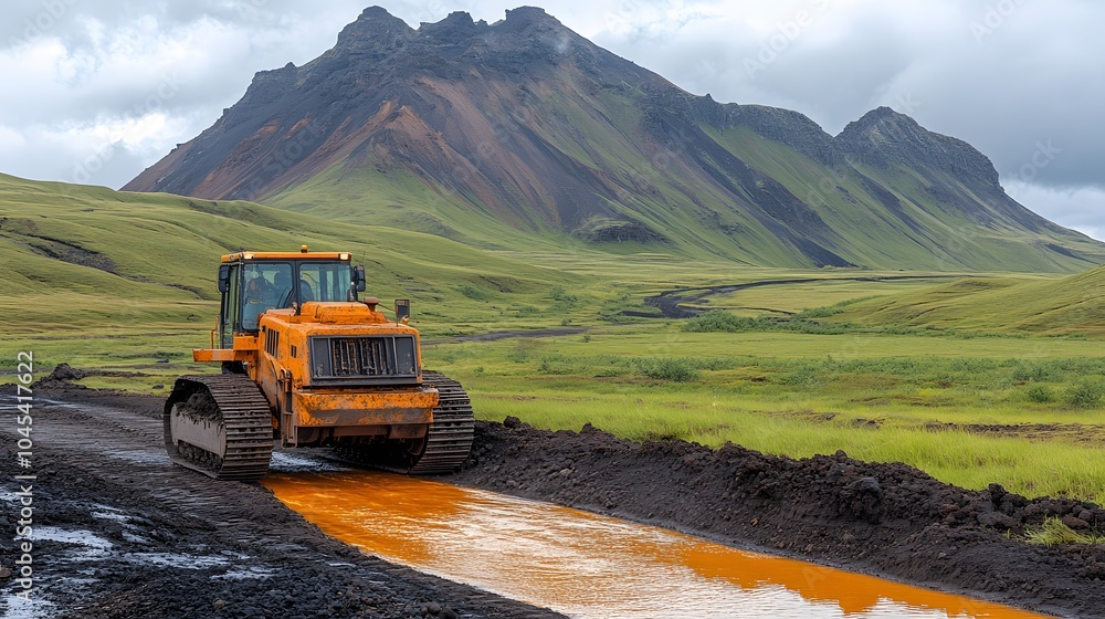 Engineers operating deep drilling equipment to access geothermal heat reservoirs, highlighting the future of renewable energy Engineers operating deep drilling equipment to access geothermal heat reservoirs, highlighting the future of renewable energy