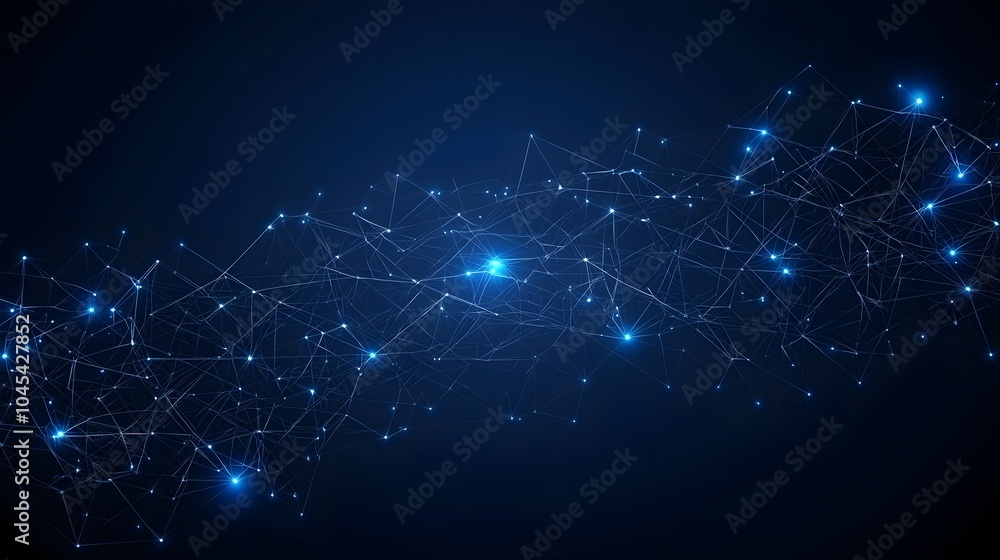 Abstract blue network of interconnected nodes and lines Abstract blue network of interconnected nodes and lines