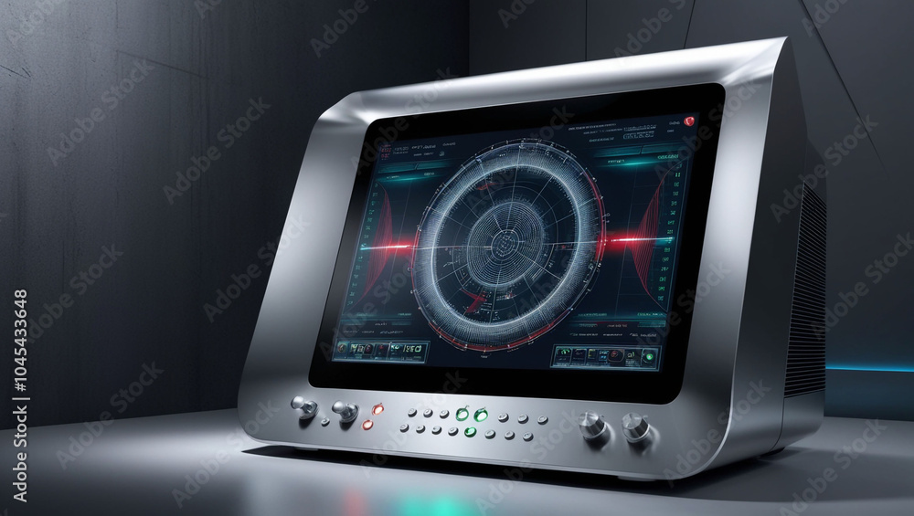 Fototapeta premium Modern seismograph displaying earthquake data in detailed precision.