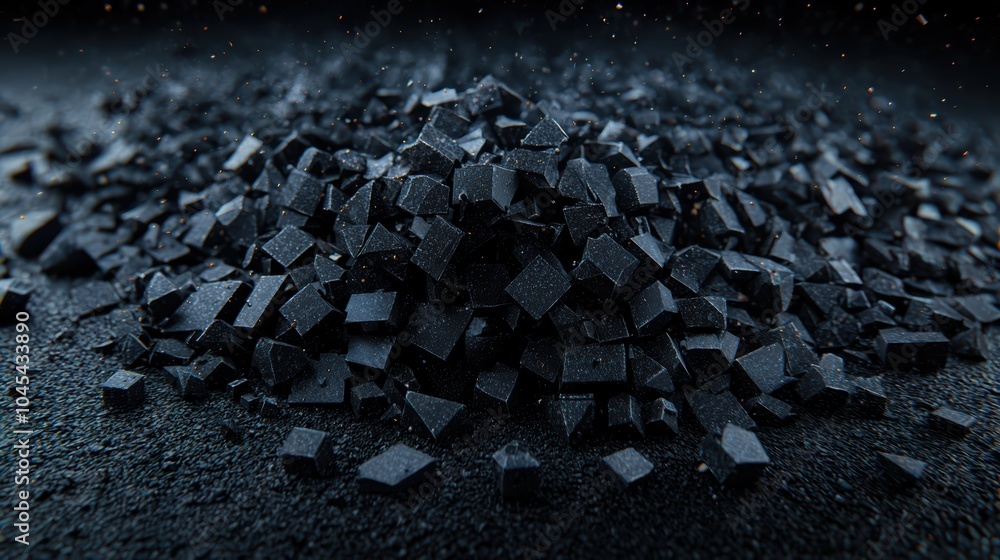 Fototapeta premium Illuminated Abstract Gemstone Shapes on Soft Black Background