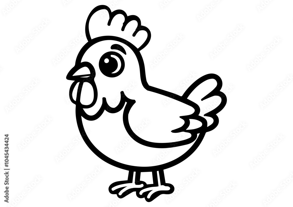 Fototapeta premium Chicken Line Art Coloring Pages