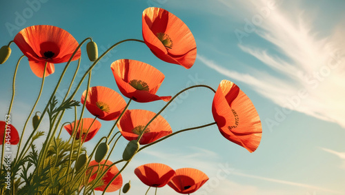 Red poppy flowers.