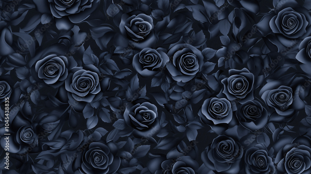 Pattern Illustrations of black roses flowers Pattern Illustrations of black roses flowers