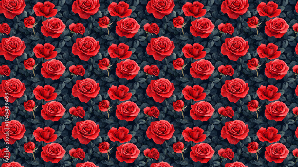 Illustrations of red roses flowers for textile printing Illustrations of red roses flowers for textile printing