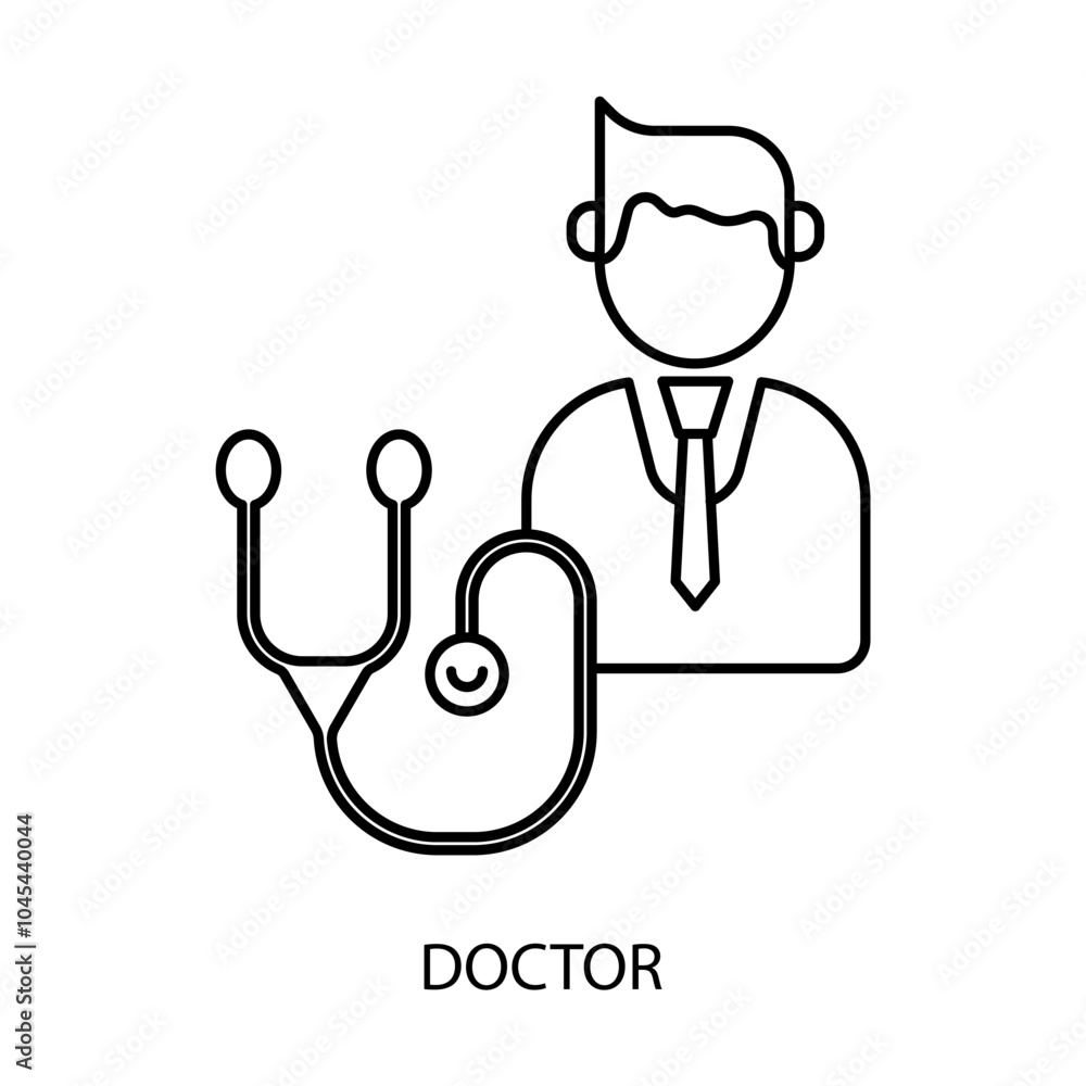 doctor concept line icon. Simple element illustration. doctor concept outline symbol design. doctor concept line icon. Simple element illustration. doctor concept outline symbol design.