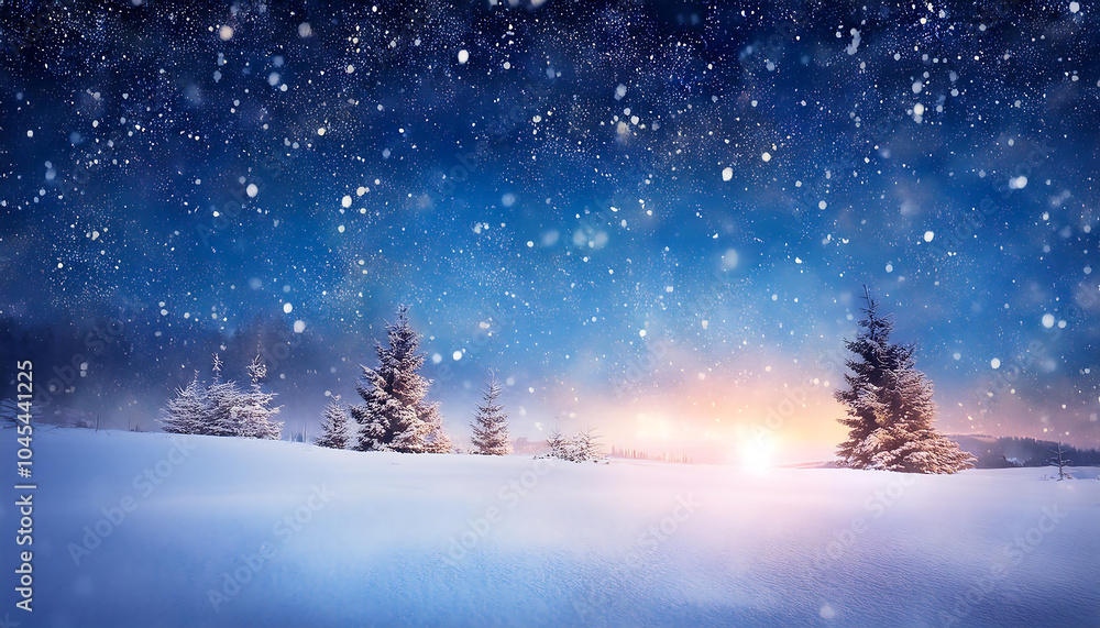 christmas sky falling snow creating serene holiday mood christmas sky falling snow creating serene holiday mood