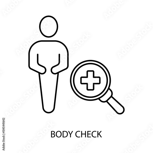 body check concept line icon. Simple element illustration. body check concept outline symbol design.